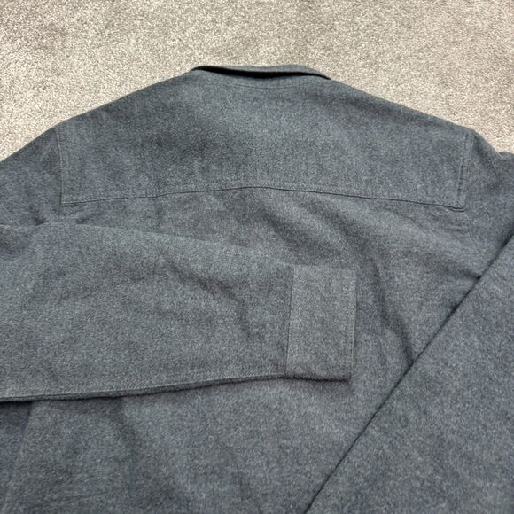 Grizzy Mountain Flannel Shacket Shirt Mens Medium Blue Heavyweight Cotton Work - Picture 4 of 13